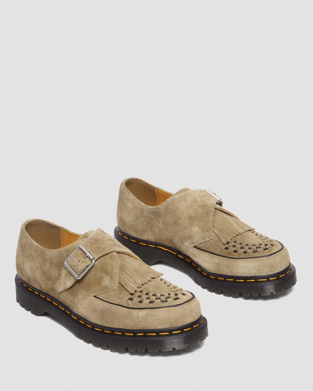 Dámské Creepers Boty Dr Martens Ramsey Suede Kiltie Buckle Hnědé | 70910227