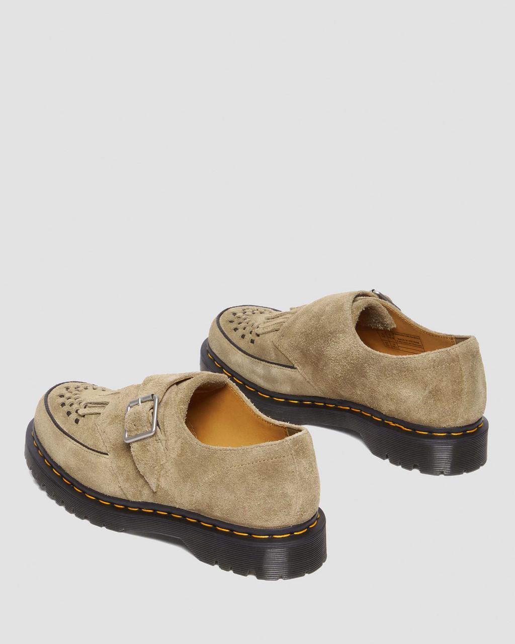 Dámské Creepers Boty Dr Martens Ramsey Suede Kiltie Buckle Hnědé | 70910227
