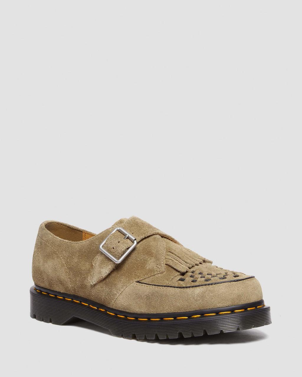 Dámské Creepers Boty Dr Martens Ramsey Suede Kiltie Buckle Hnědé | 70910227