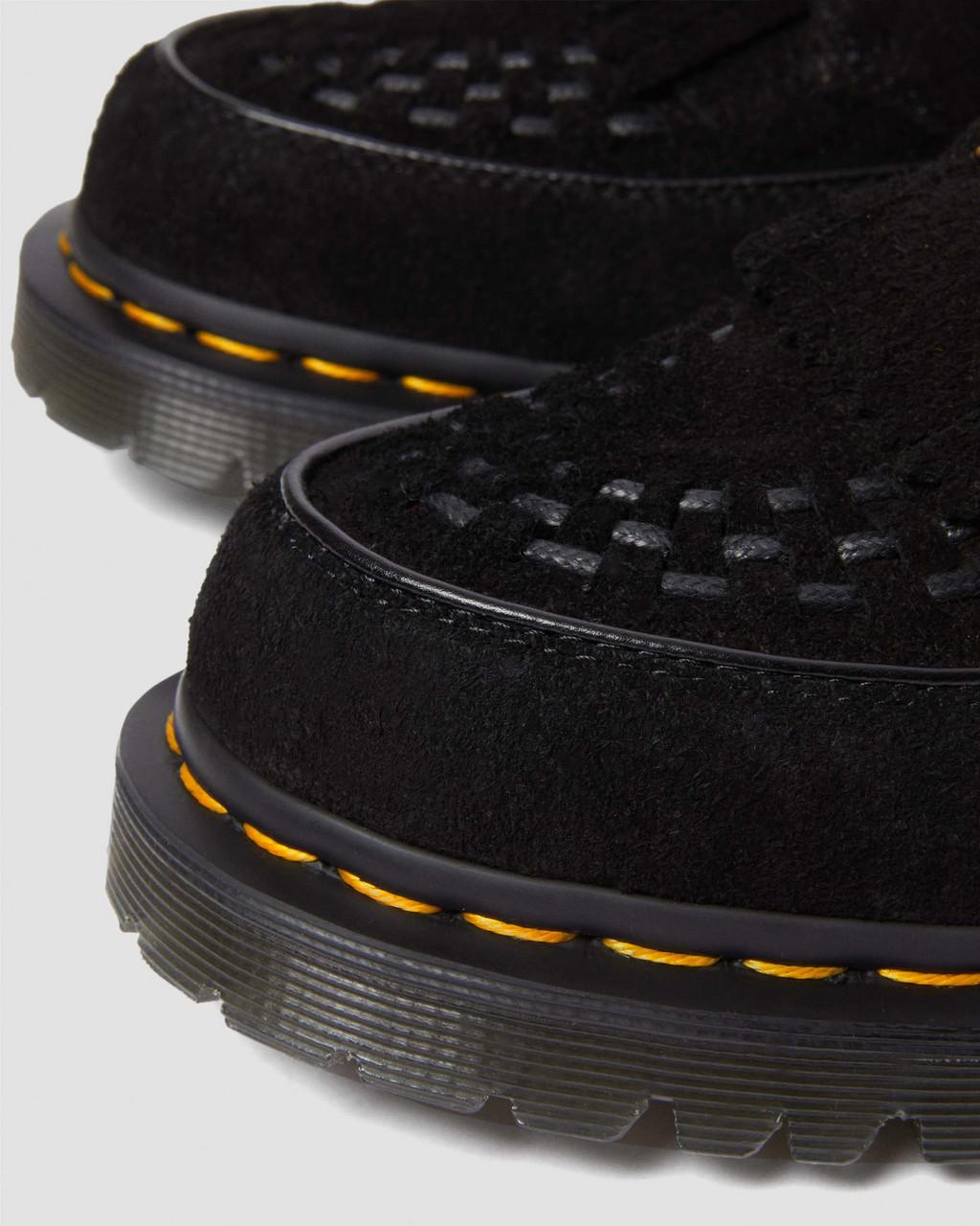 Dámské Creepers Boty Dr Martens Ramsey Suede Kiltie Buckle Černé | 74456447