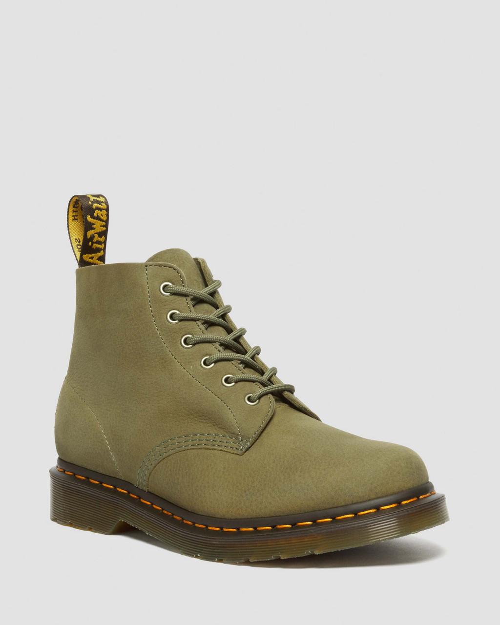 Dámské Kotníkové Boty Dr Martens 101 Tumbled Nubuck Leather Olivy Zelené | 51251496