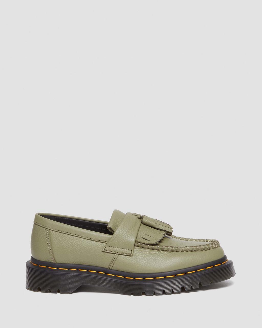 Dámské Loafers Dr Martens Adrian Virginia Leather Tassel Olivy Zelené | 77512057