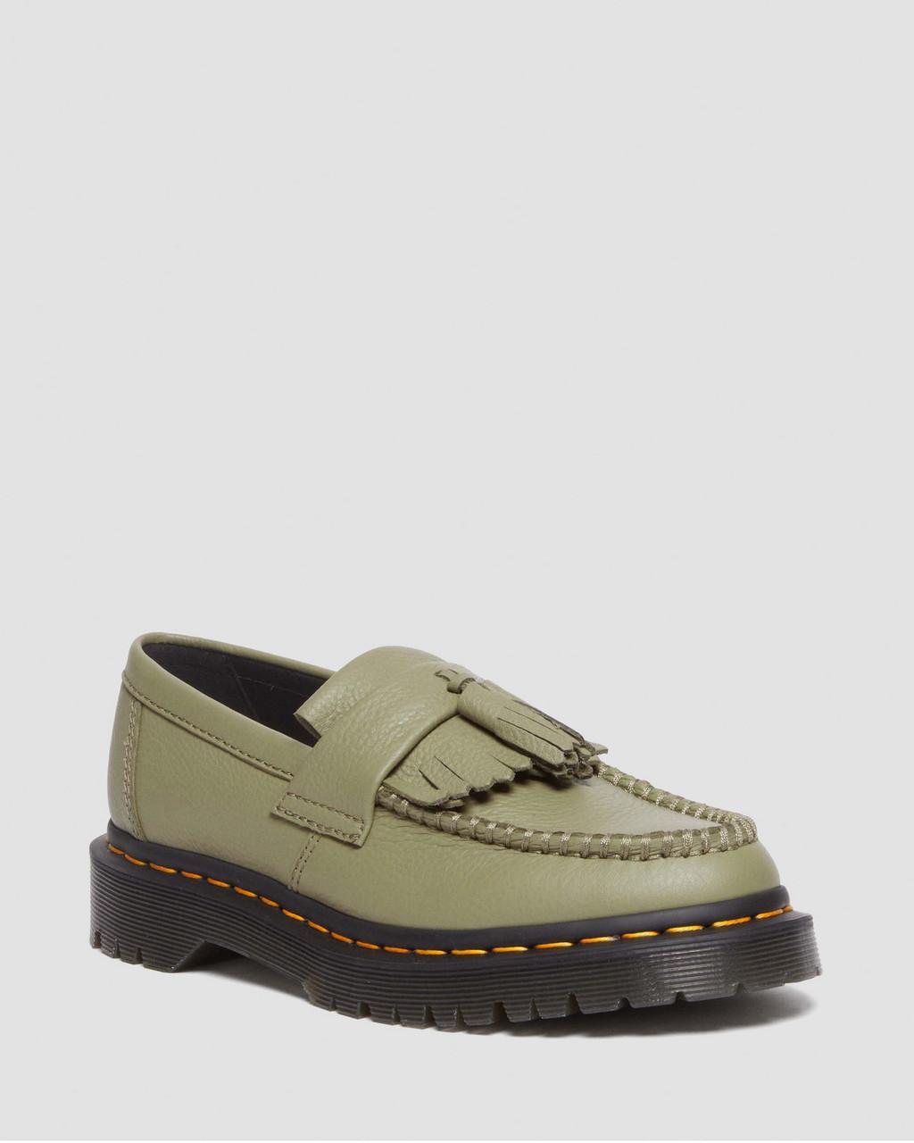 Dámské Loafers Dr Martens Adrian Virginia Leather Tassel Olivy Zelené | 77512057