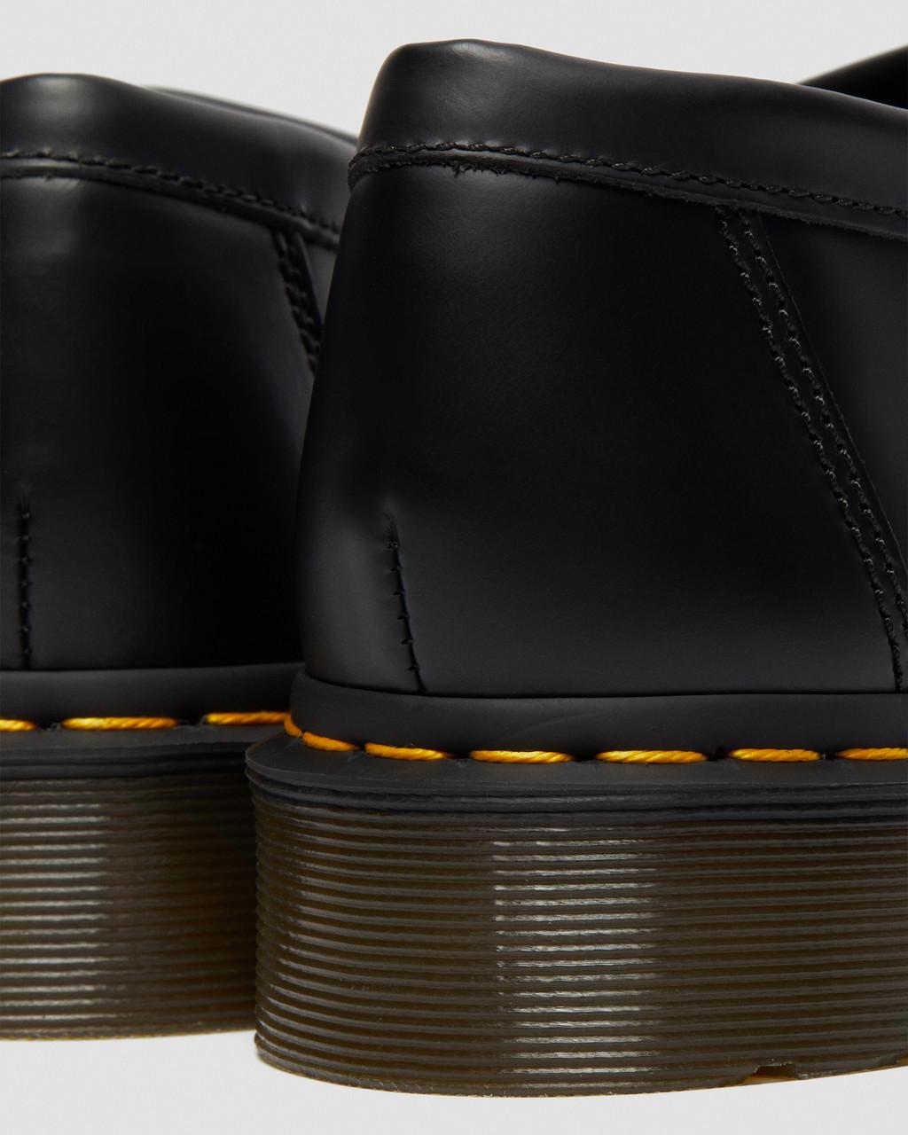 Dámské Loafers Dr Martens Adrian Yellow Stitch Leather Tassel Černé | 63461319