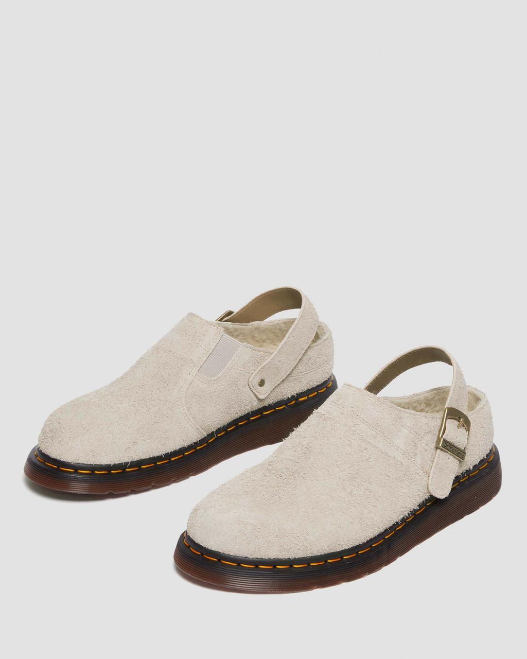 Dámské Mules Dr Martens Isham Faux Shearling Lined Suede Slingback Béžový | 67378908