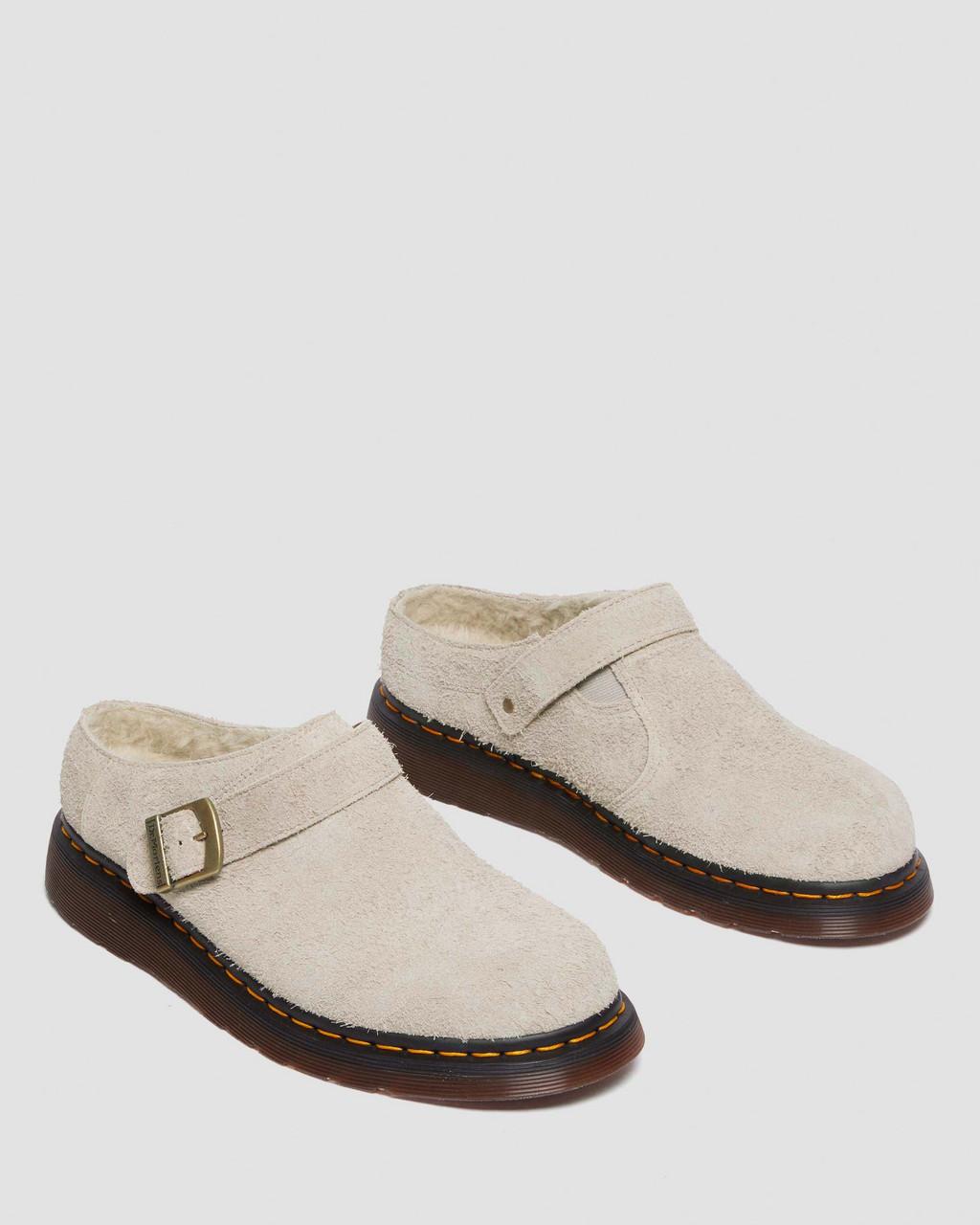 Dámské Mules Dr Martens Isham Faux Shearling Lined Suede Slingback Béžový | 67378908