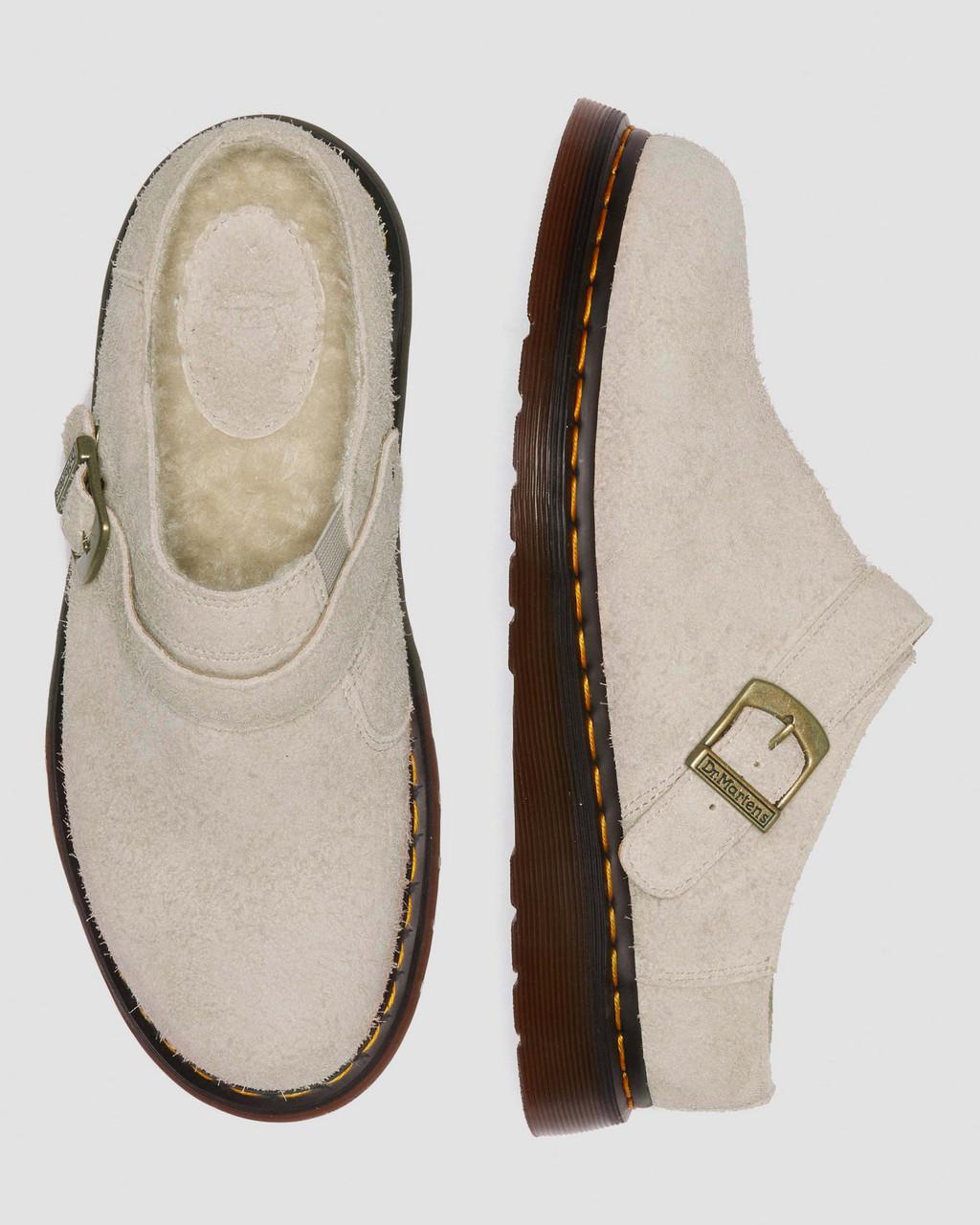 Dámské Mules Dr Martens Isham Faux Shearling Lined Suede Slingback Béžový | 67378908