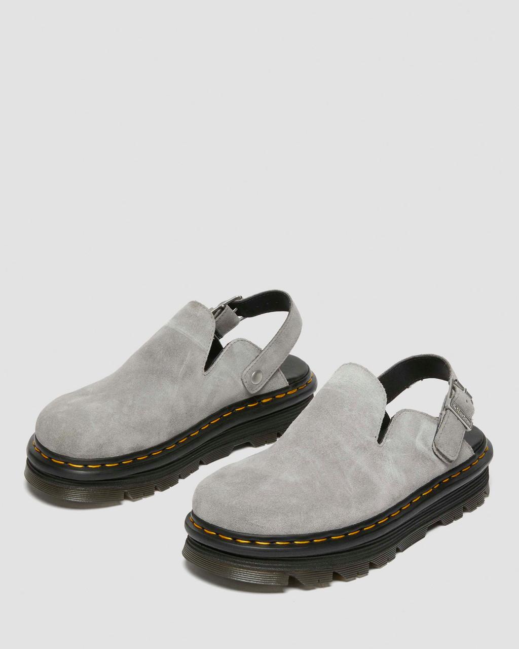 Dámské Mules Dr Martens Zebzag Suede Slingback Platform Šedé | 14592427