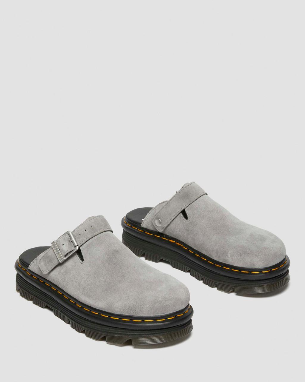 Dámské Mules Dr Martens Zebzag Suede Slingback Platform Šedé | 14592427