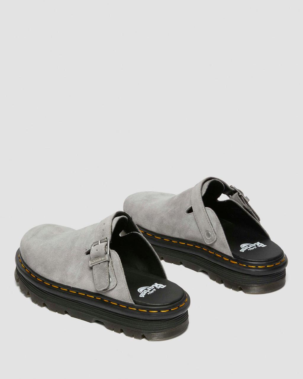 Dámské Mules Dr Martens Zebzag Suede Slingback Platform Šedé | 14592427