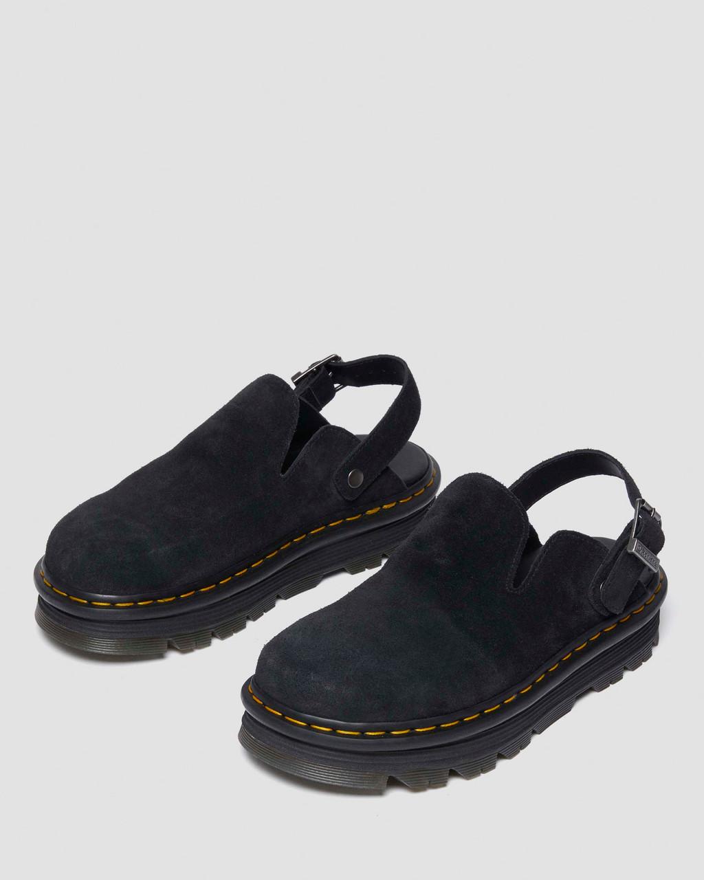 Dámské Mules Dr Martens Zebzag Suede Slingback Platform Černé | 13990826
