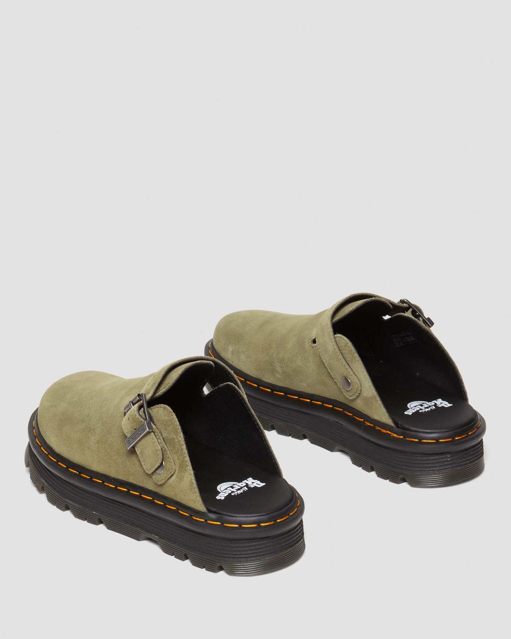 Dámské Mules Dr Martens Zebzag Suede Slingback Platform Olivy Zelené | 89969784
