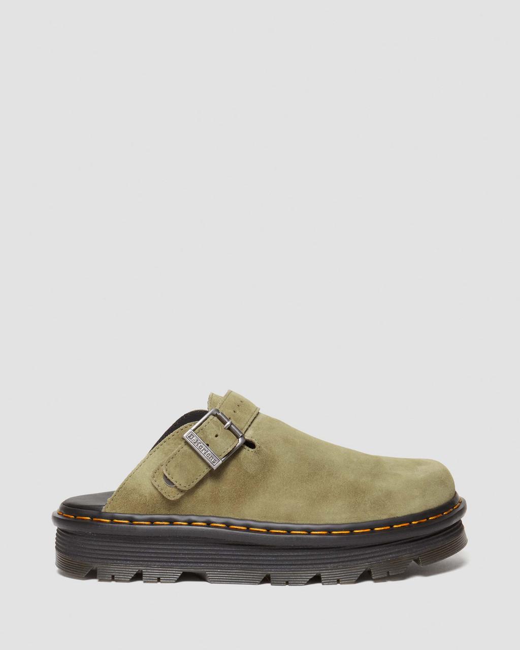 Dámské Mules Dr Martens Zebzag Suede Slingback Platform Olivy Zelené | 89969784