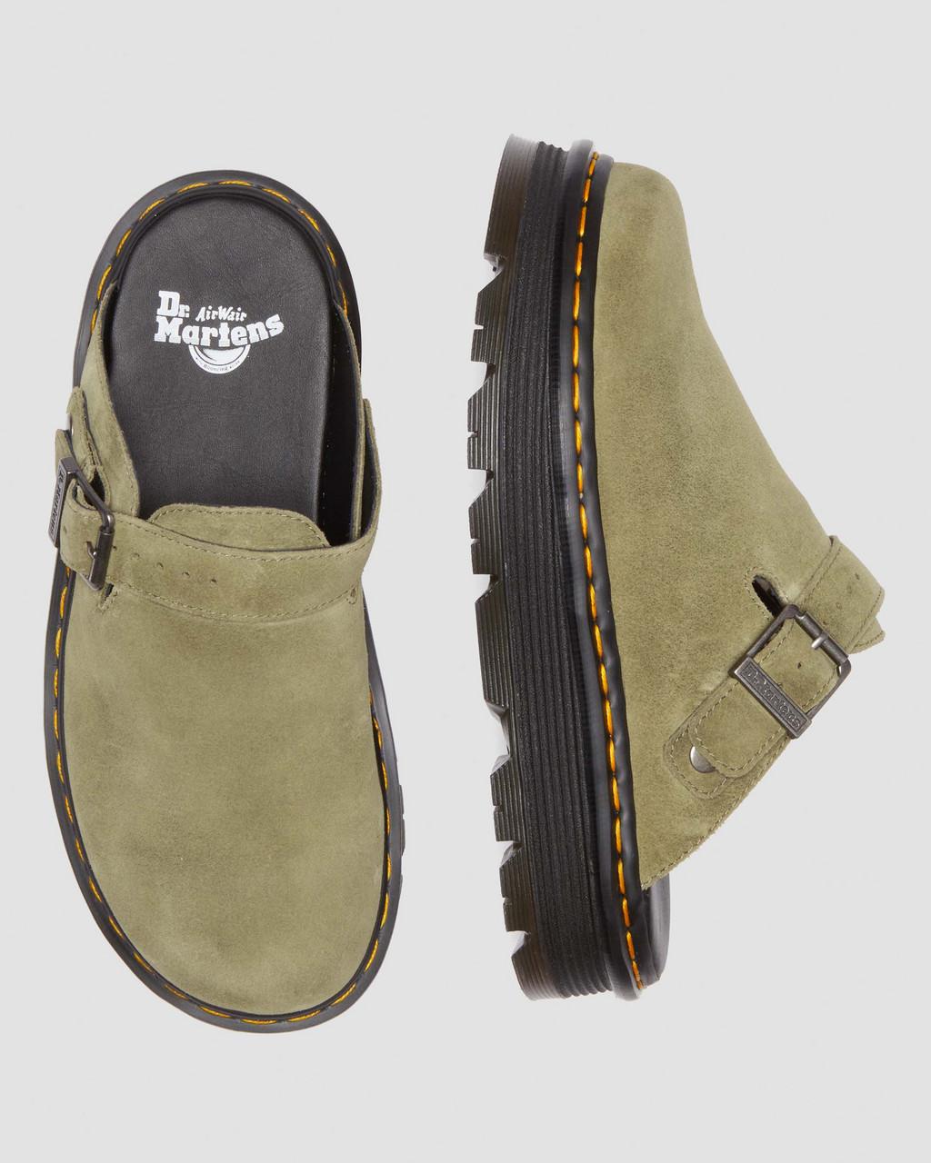 Dámské Mules Dr Martens Zebzag Suede Slingback Platform Olivy Zelené | 89969784