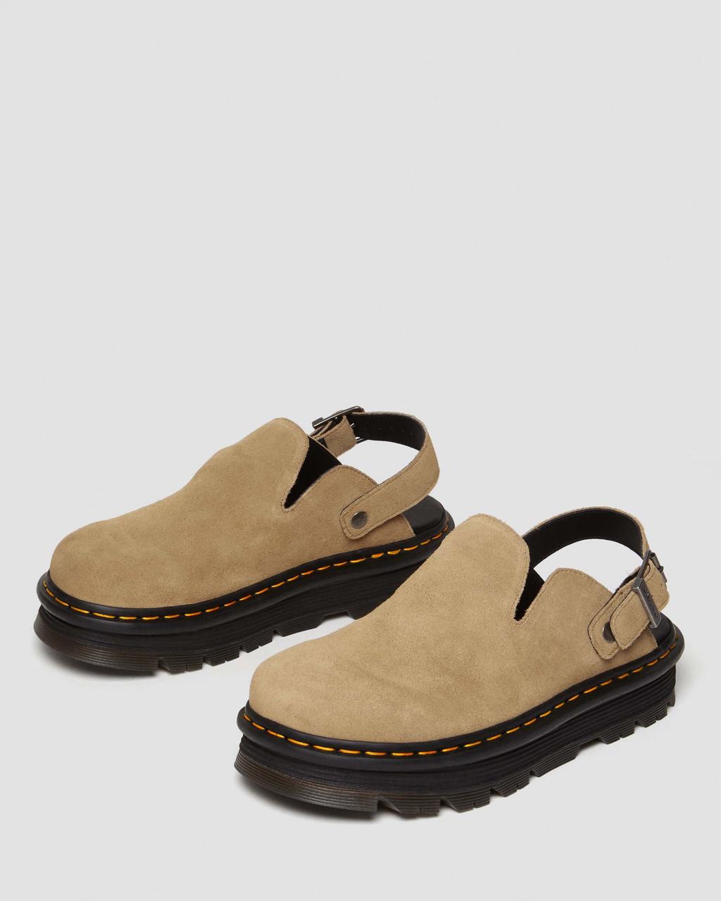 Dámské Mules Dr Martens Zebzag Suede Slingback Platform Hnědé | 24239444