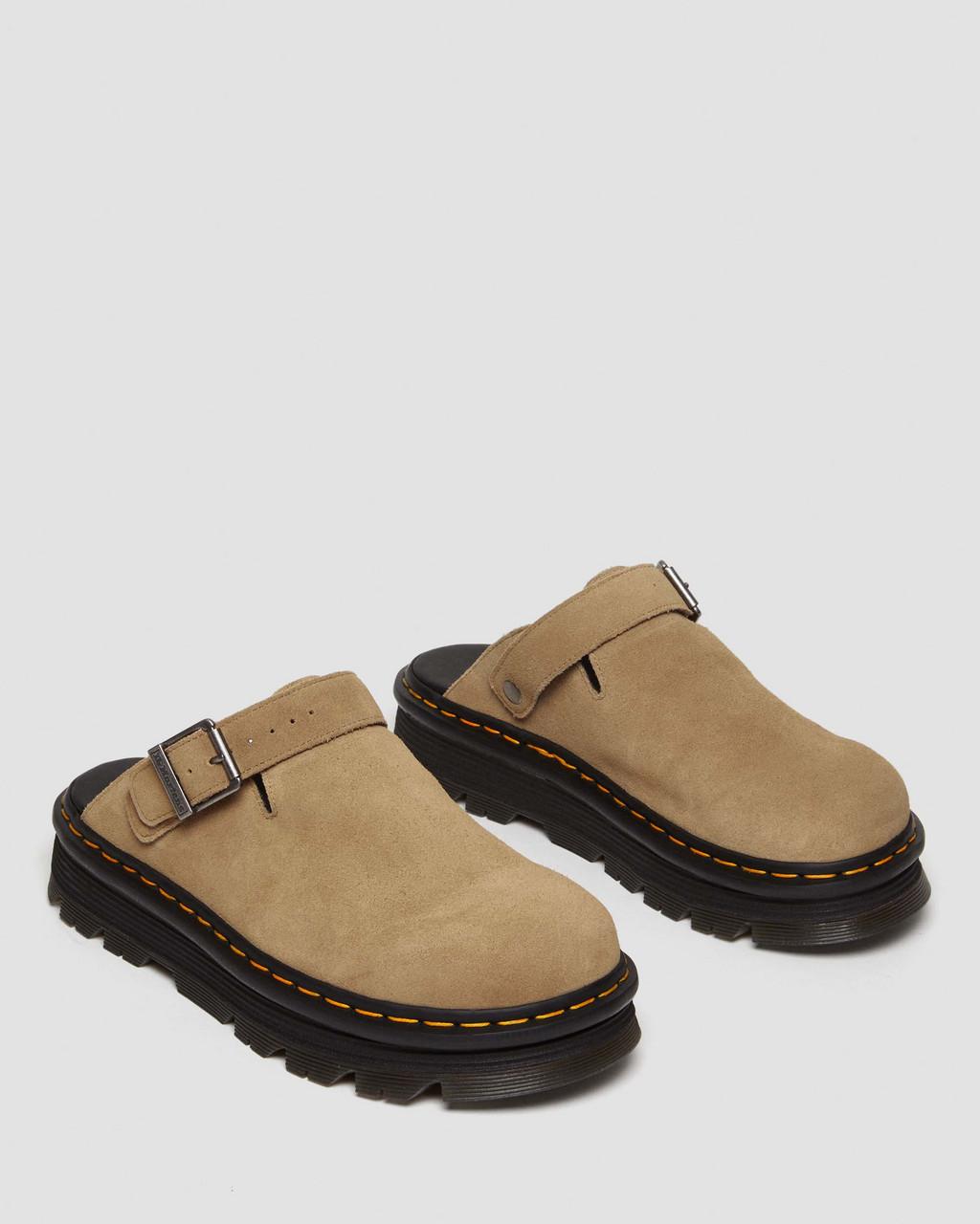 Dámské Mules Dr Martens Zebzag Suede Slingback Platform Hnědé | 24239444