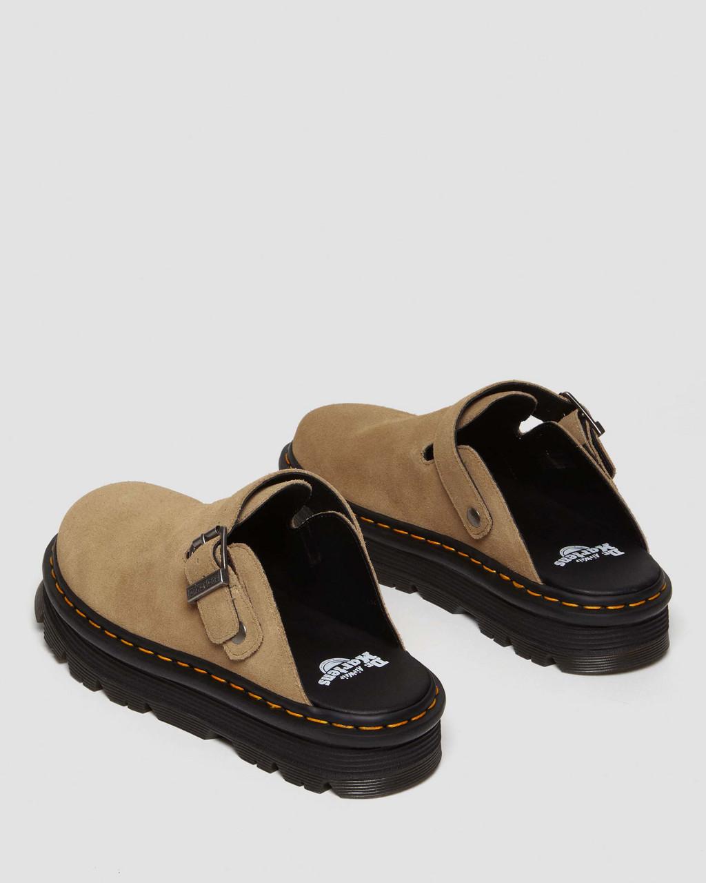 Dámské Mules Dr Martens Zebzag Suede Slingback Platform Hnědé | 24239444
