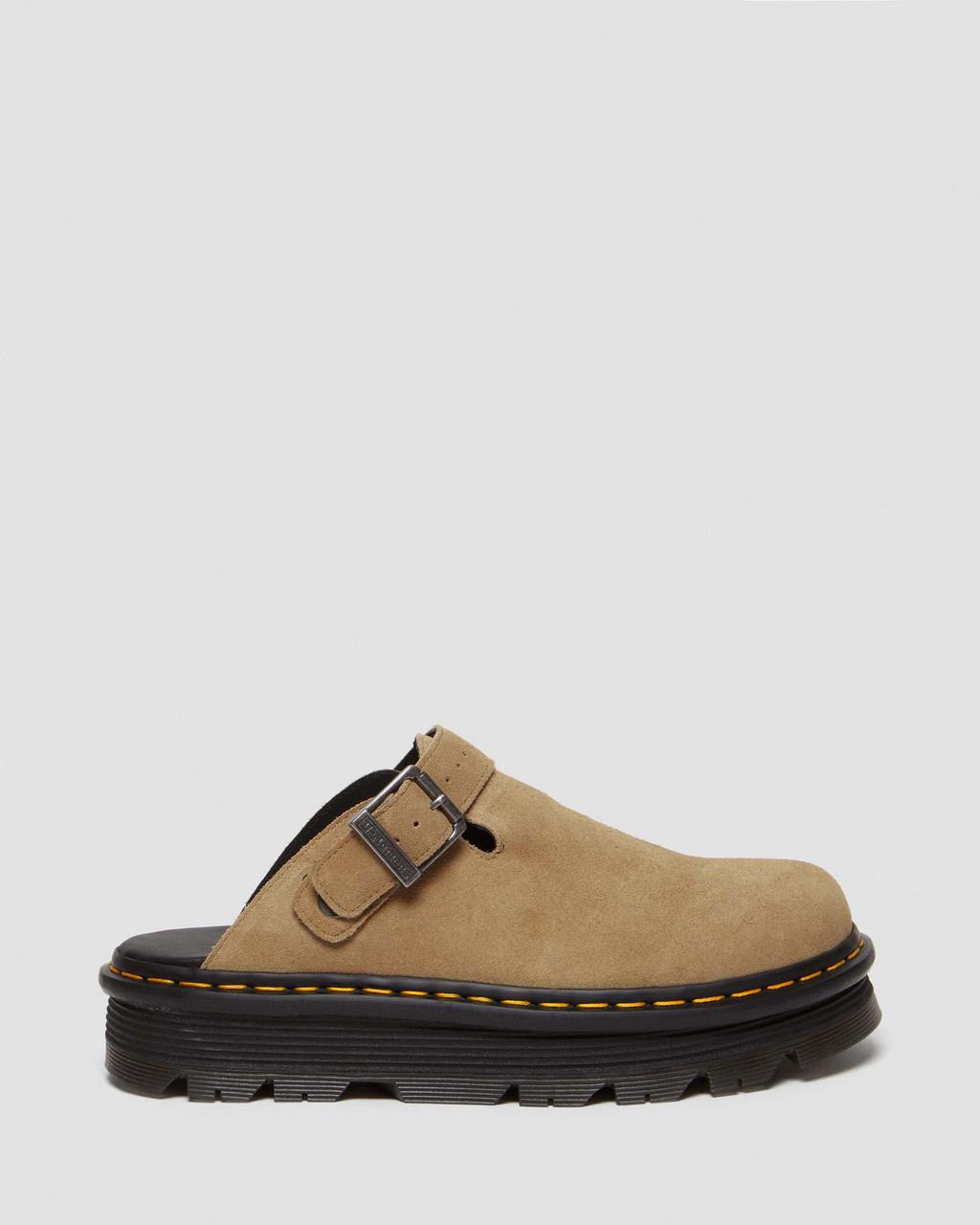 Dámské Mules Dr Martens Zebzag Suede Slingback Platform Hnědé | 24239444