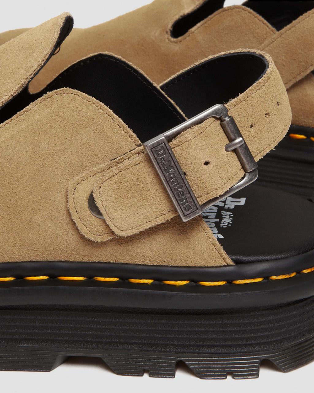 Dámské Mules Dr Martens Zebzag Suede Slingback Platform Hnědé | 24239444