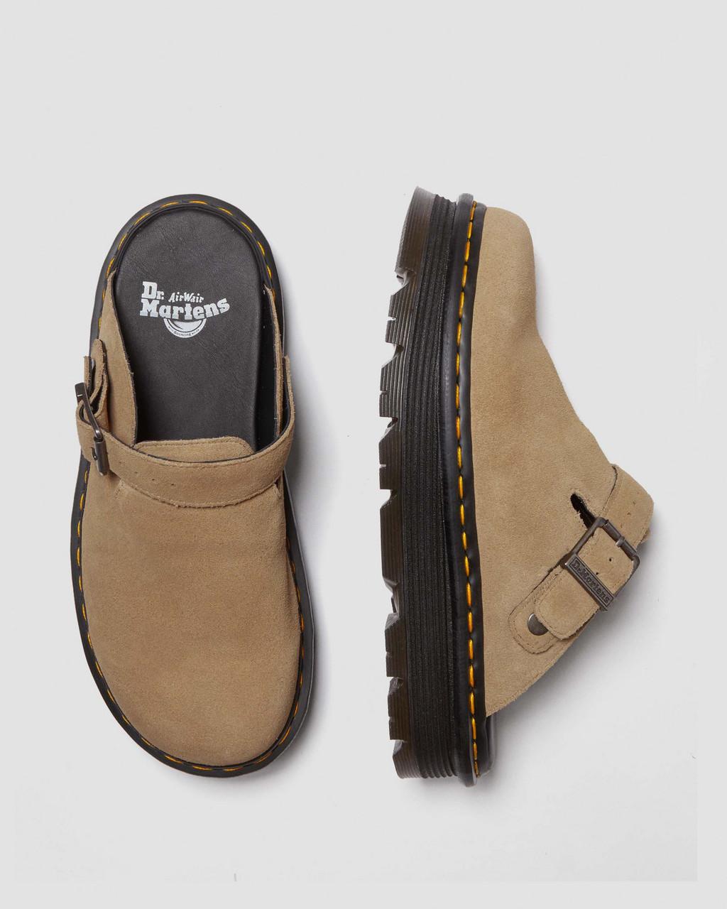 Dámské Mules Dr Martens Zebzag Suede Slingback Platform Hnědé | 24239444