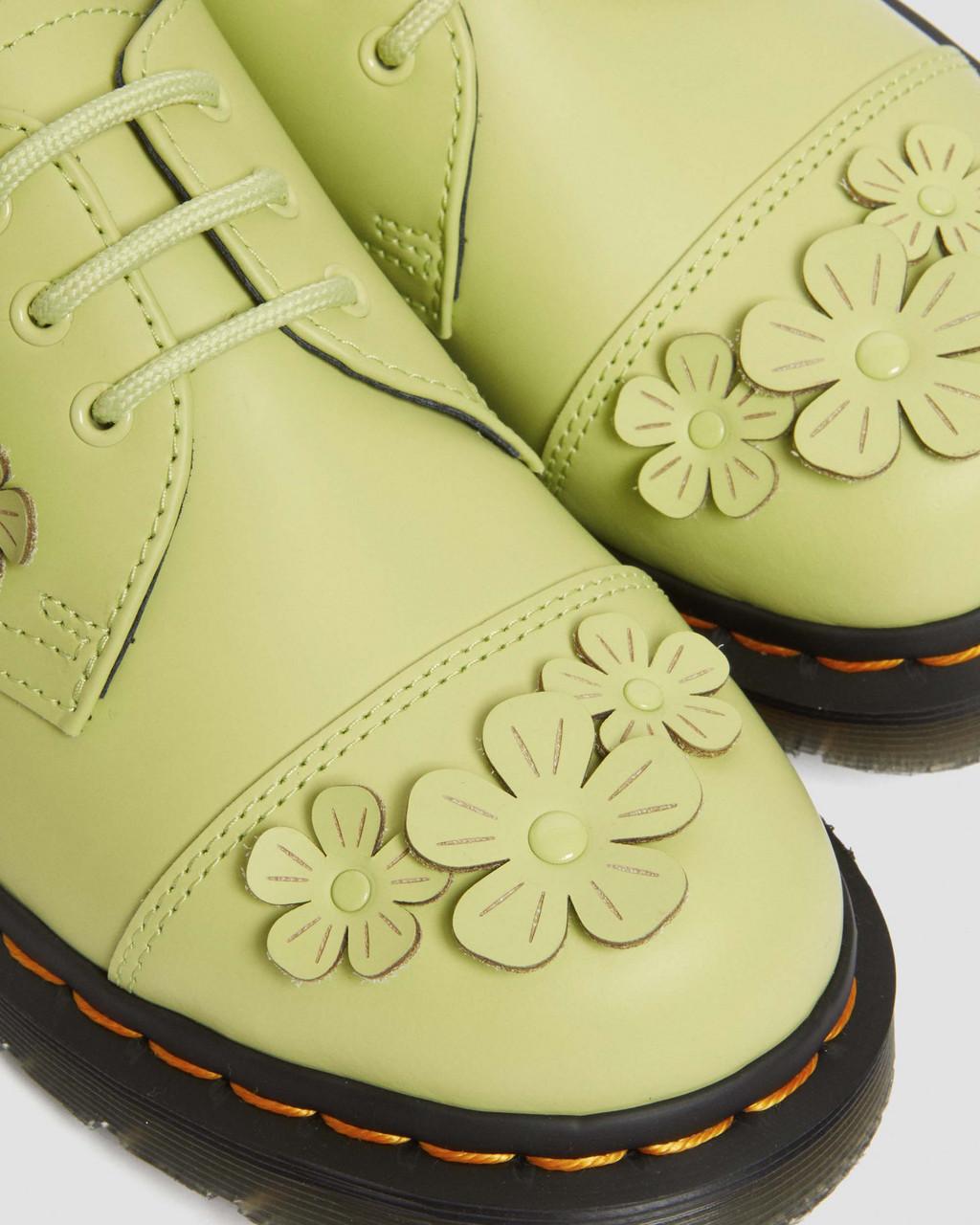 Dámské Oxfordky Dr Martens 1461 Flower Applique Leather Zelene | 35390252