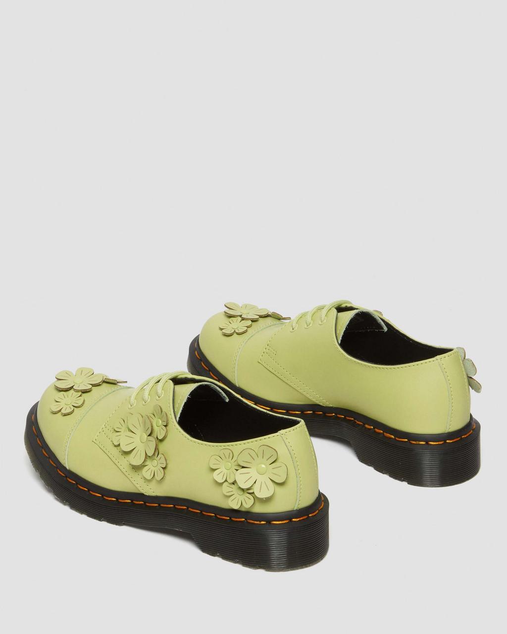 Dámské Oxfordky Dr Martens 1461 Flower Applique Leather Zelene | 35390252