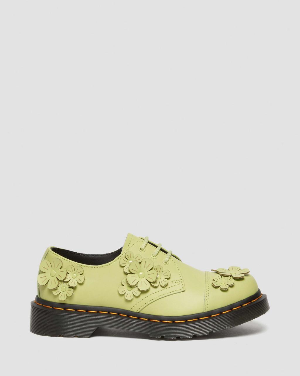 Dámské Oxfordky Dr Martens 1461 Flower Applique Leather Zelene | 35390252