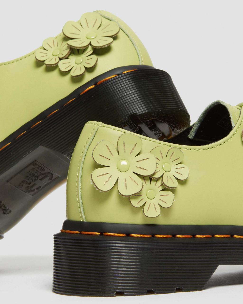 Dámské Oxfordky Dr Martens 1461 Flower Applique Leather Zelene | 35390252