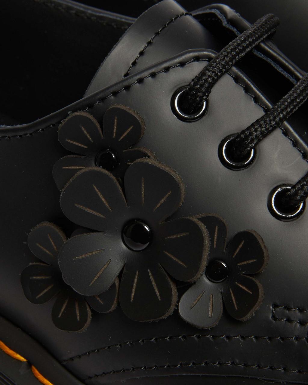 Dámské Oxfordky Dr Martens 1461 Flower Applique Leather Černé | 23897025
