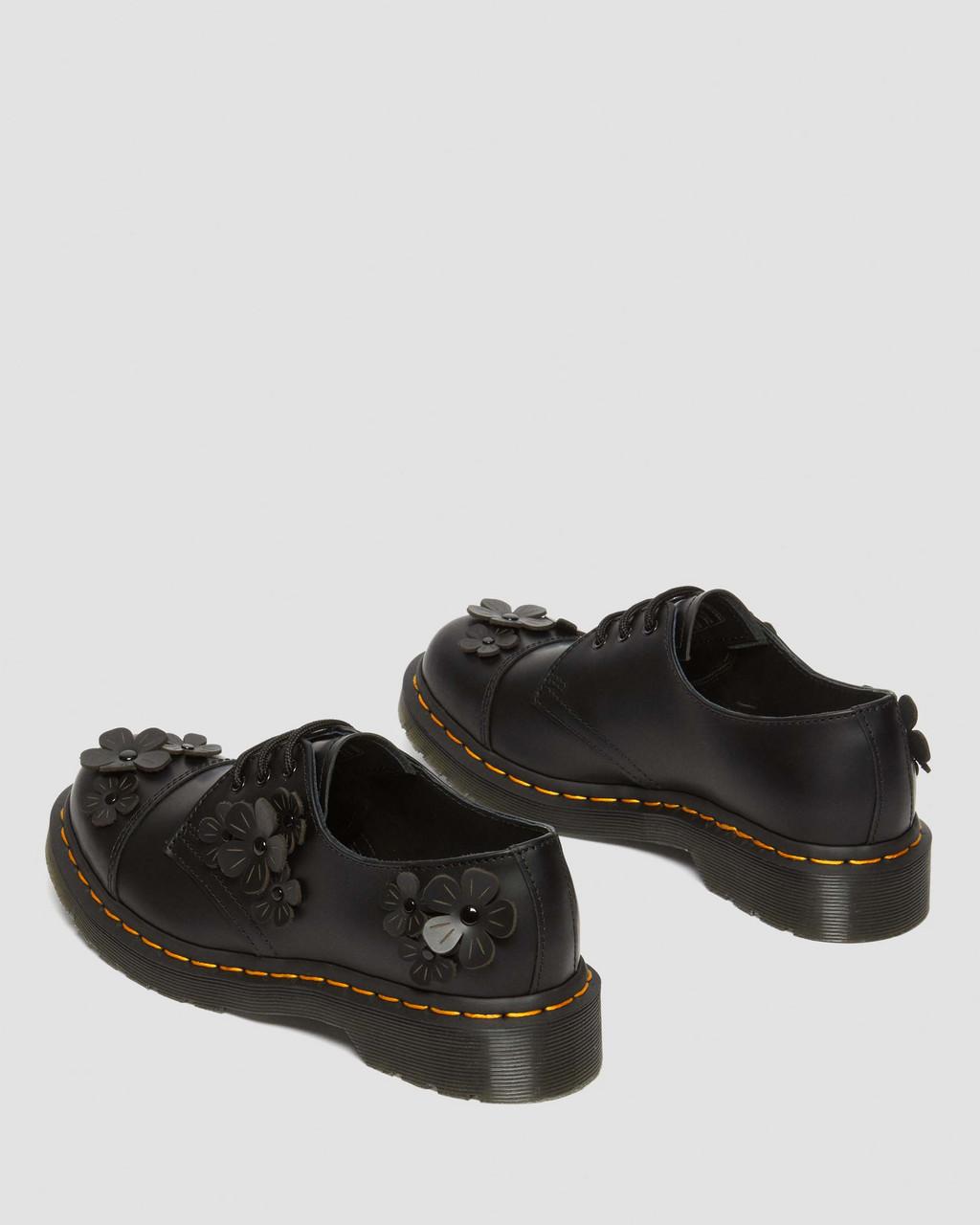 Dámské Oxfordky Dr Martens 1461 Flower Applique Leather Černé | 23897025