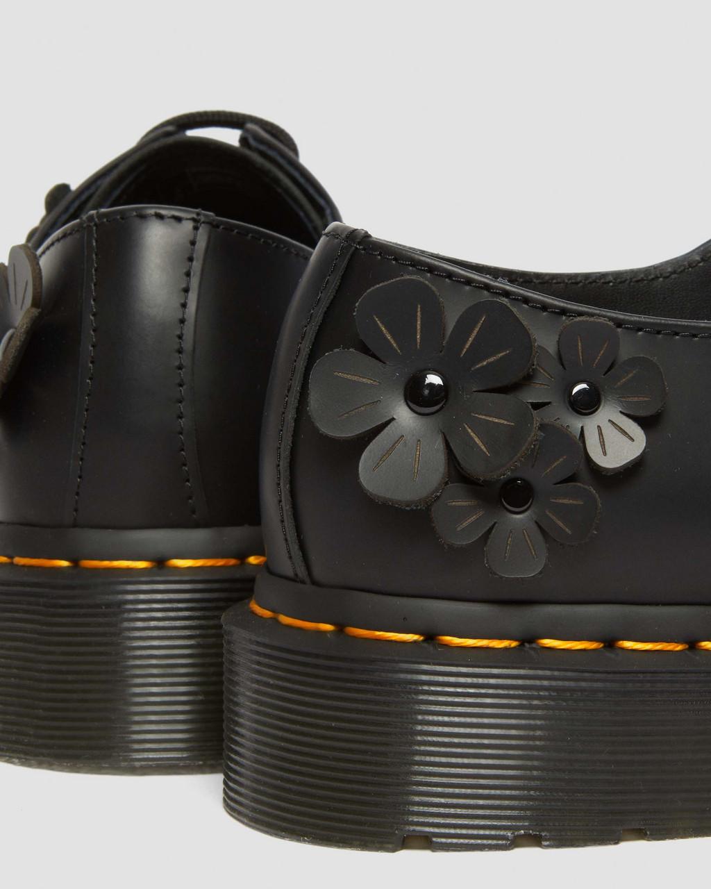 Dámské Oxfordky Dr Martens 1461 Flower Applique Leather Černé | 23897025