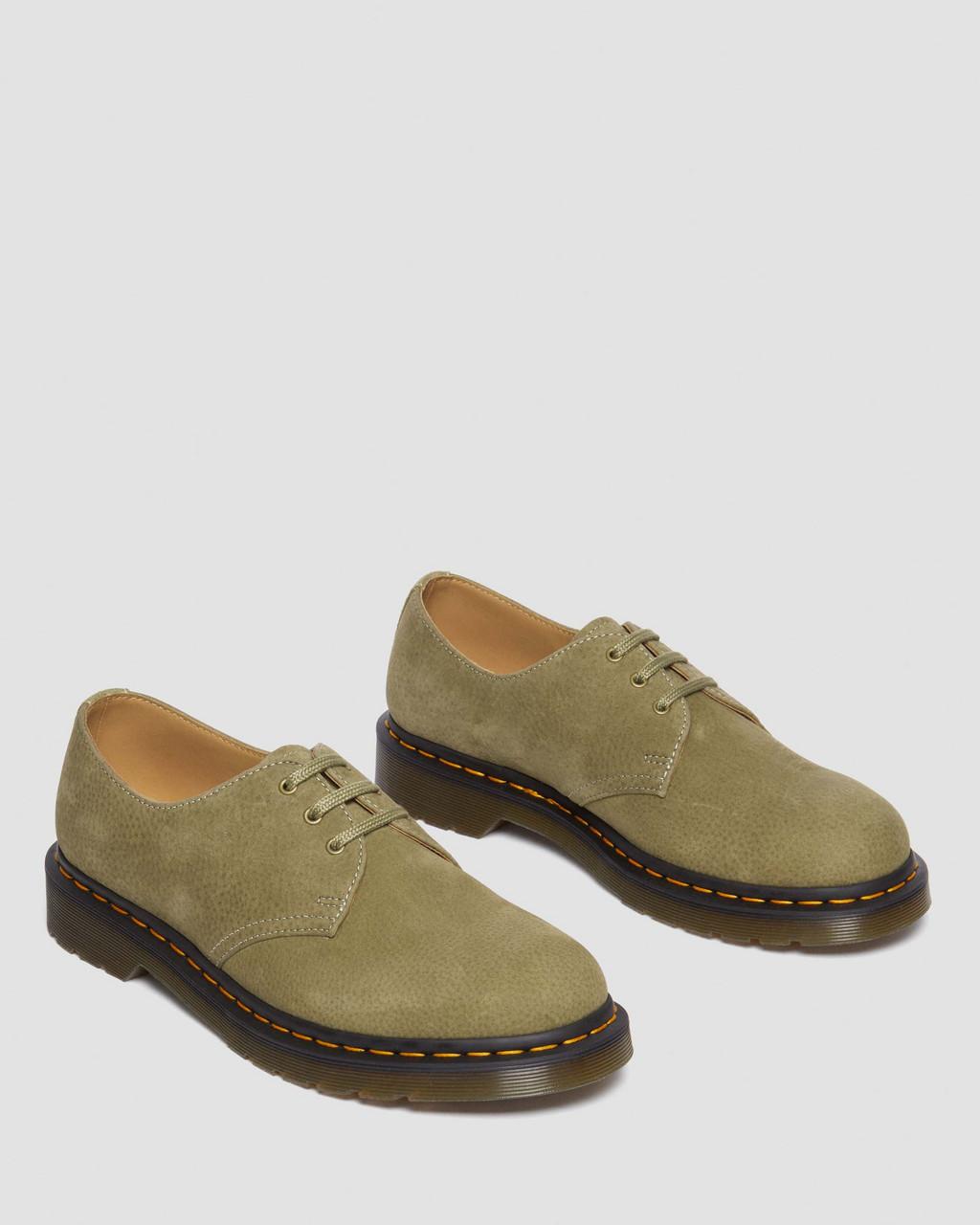 Dámské Oxfordky Dr Martens 1461 Tumbled Nubuck Leather Olivy Zelené | 43017276