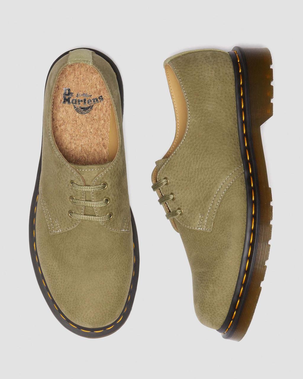 Dámské Oxfordky Dr Martens 1461 Tumbled Nubuck Leather Olivy Zelené | 43017276