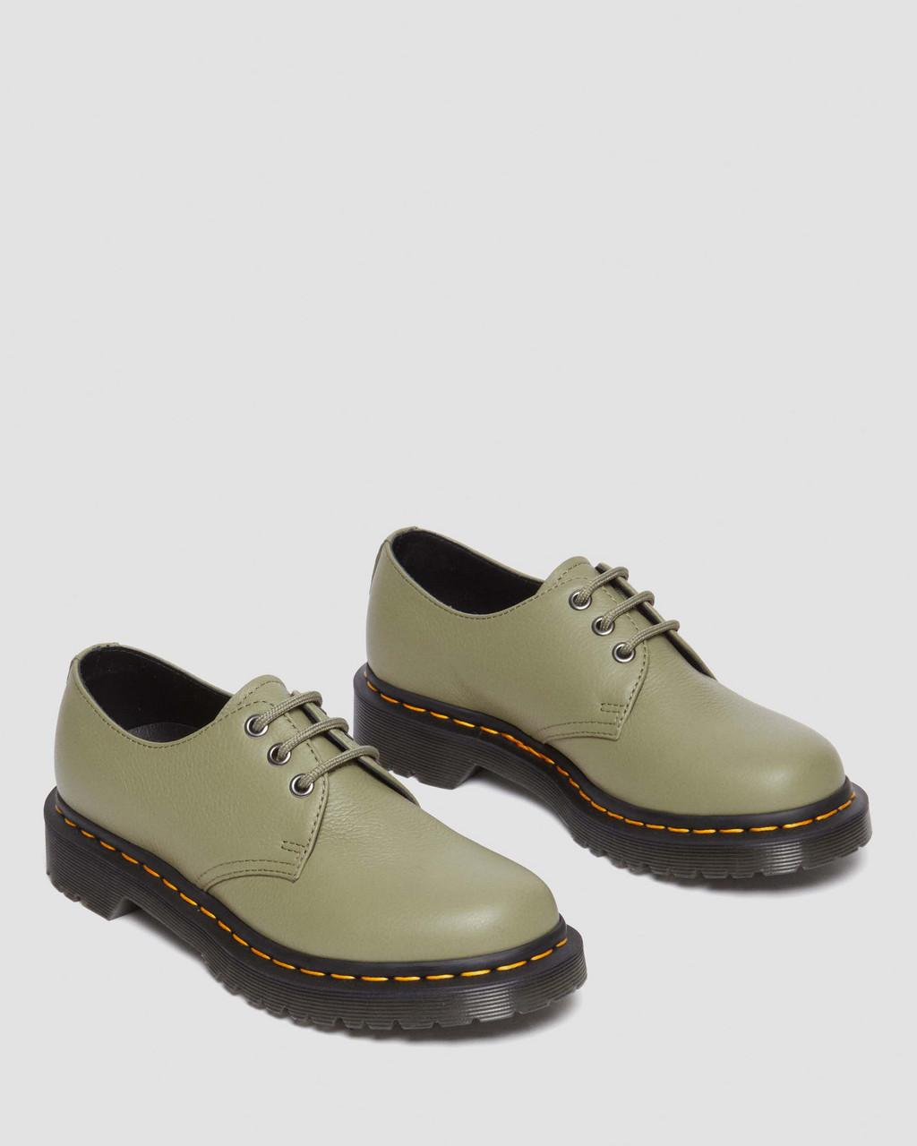 Dámské Oxfordky Dr Martens 1461 Virginia Leather Olivy Zelené | 57308711