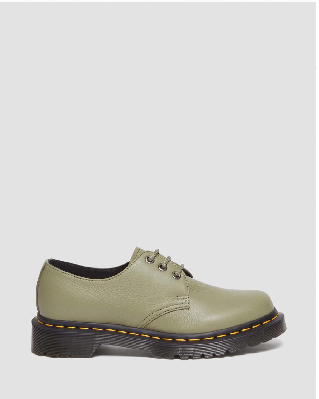 Dámské Oxfordky Dr Martens 1461 Virginia Leather Olivy Zelené | 57308711
