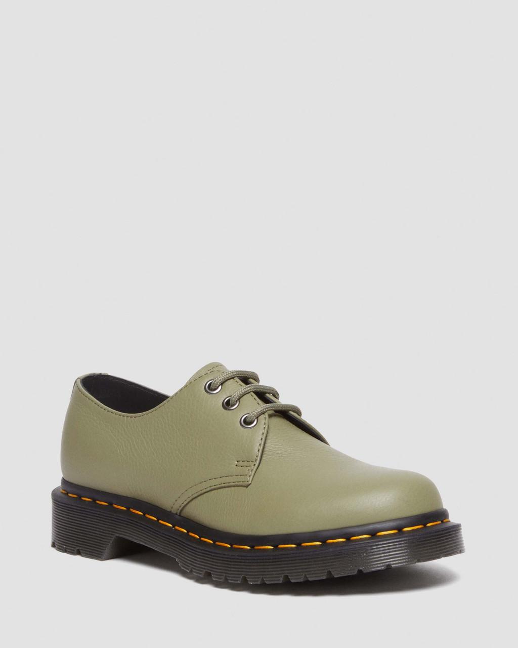 Dámské Oxfordky Dr Martens 1461 Virginia Leather Olivy Zelené | 57308711