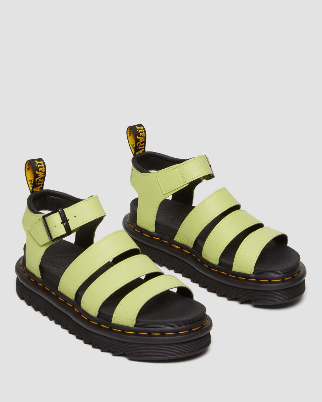 Dámské Sandály Dr Martens Blaire Athena Leather Strap Zelene | 43934514
