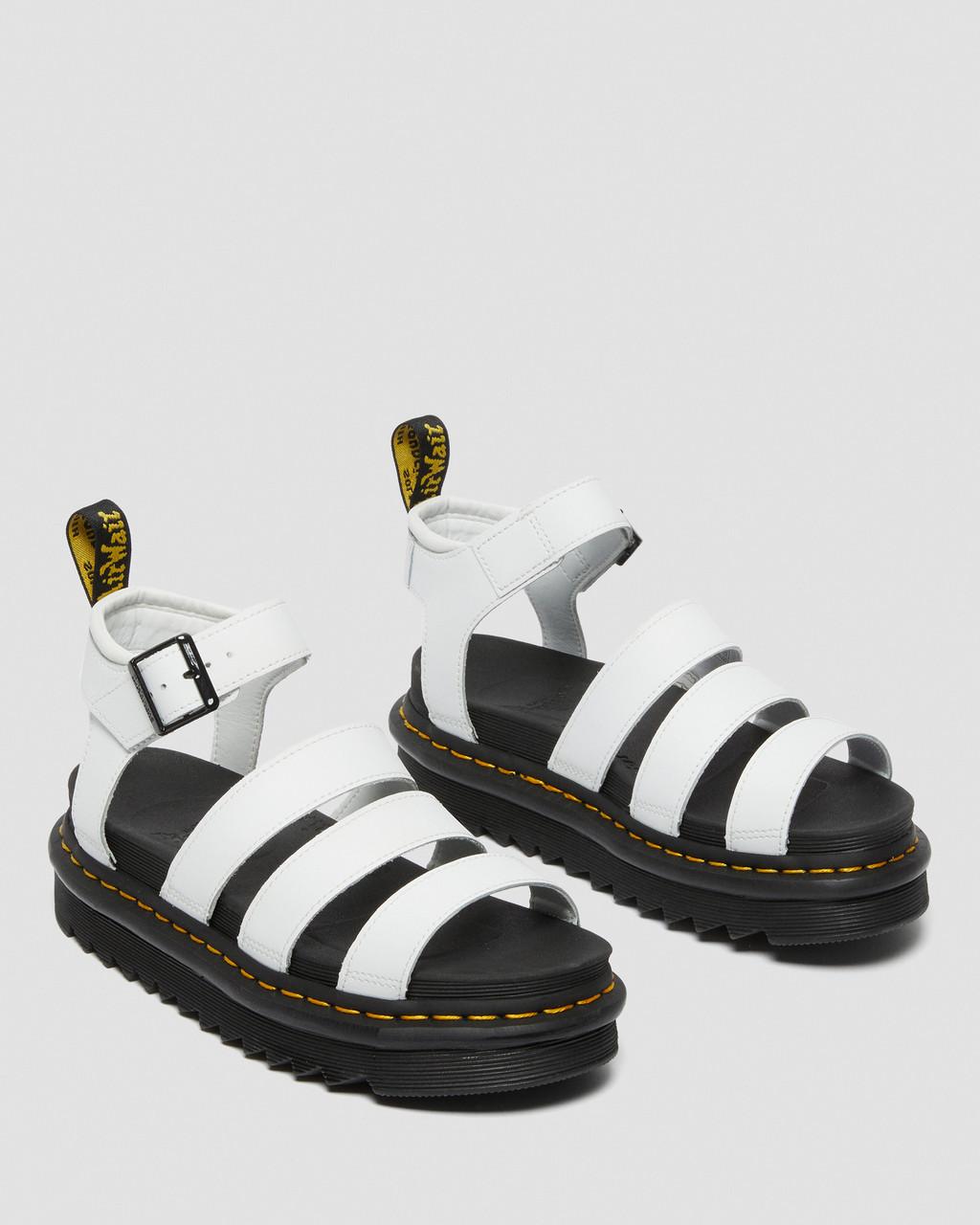 Dámské Sandály Dr Martens Blaire Hydro Leather Strap Bílé | 36703067