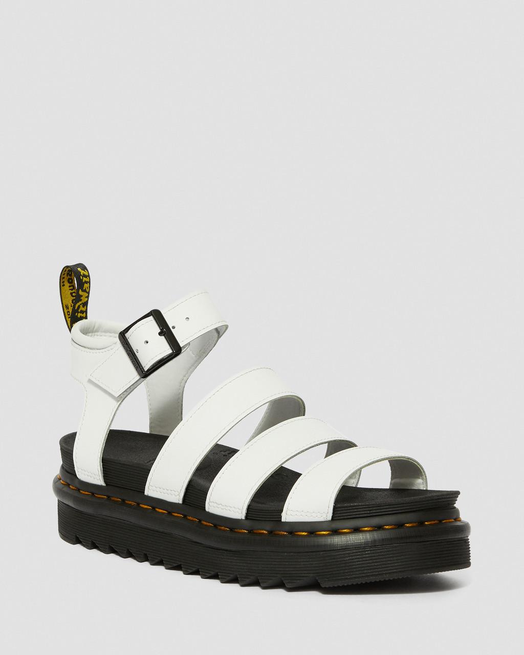 Dámské Sandály Dr Martens Blaire Hydro Leather Strap Bílé | 36703067