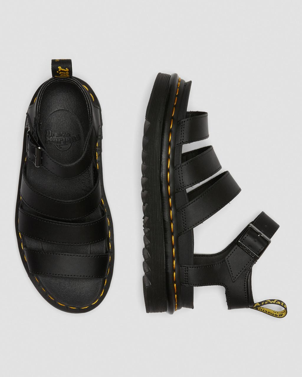 Dámské Sandály Dr Martens Blaire Hydro Leather Strap Černé | 29230816