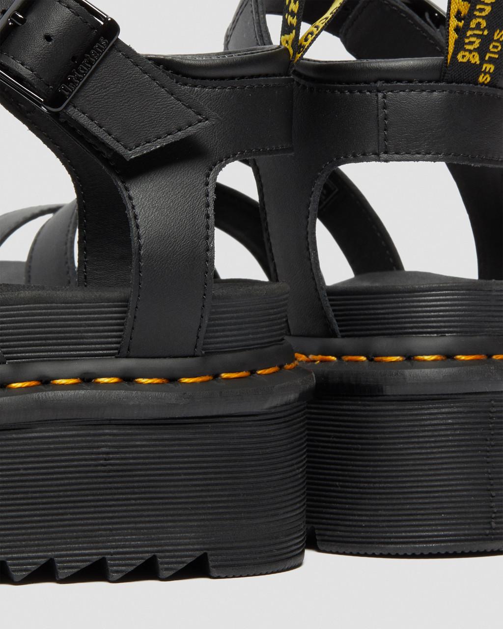 Dámské Sandály Dr Martens Blaire Hydro Leather Platform Strap Černé | 47340164