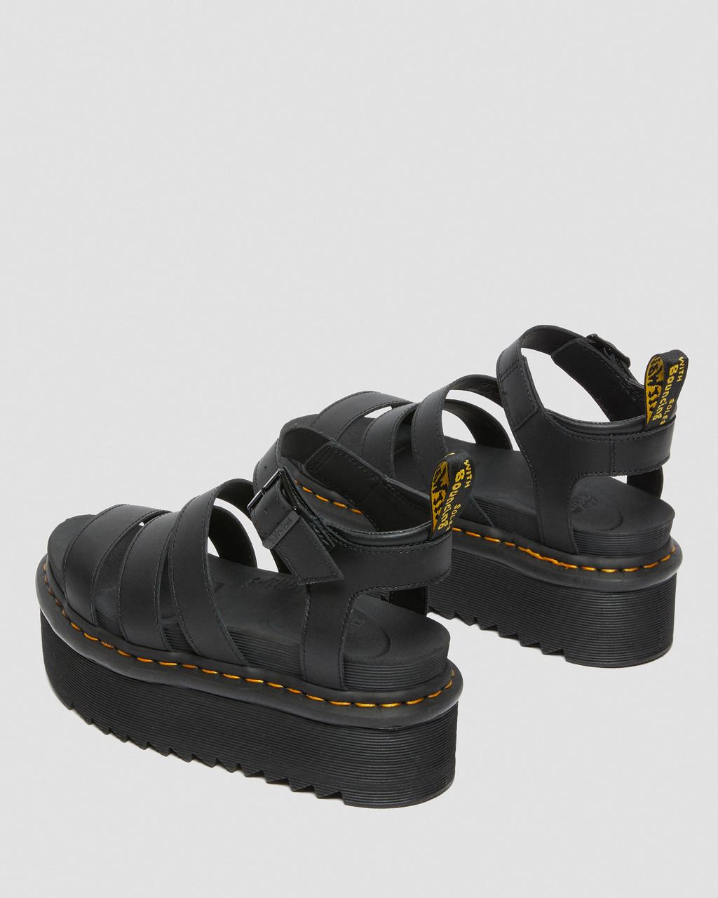 Dámské Sandály Dr Martens Blaire Hydro Leather Platform Strap Černé | 47340164