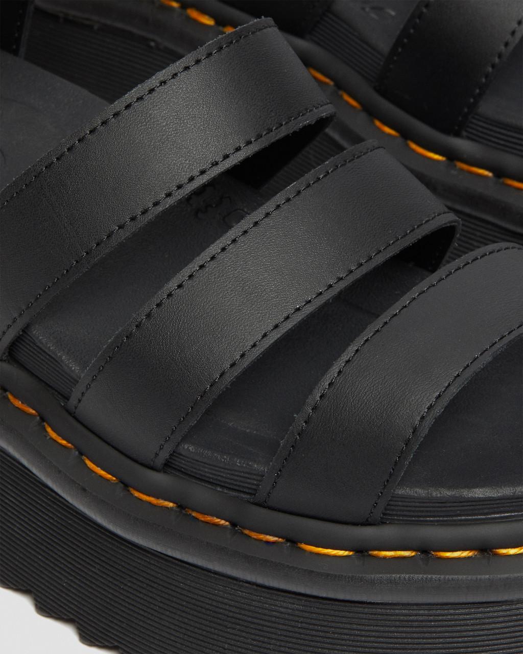Dámské Sandály Dr Martens Blaire Hydro Leather Platform Strap Černé | 47340164