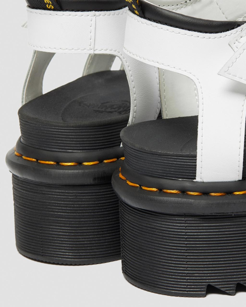 Dámské Sandály Dr Martens Blaire Hydro Leather Platform Strap Bílé | 23725913