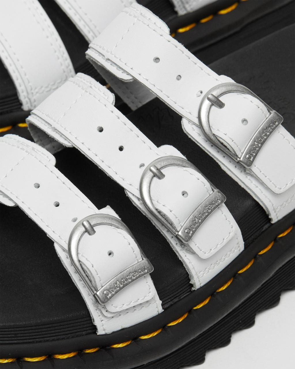 Dámské Sandály Dr Martens Blaire Leather Slide Bílé | 21651580
