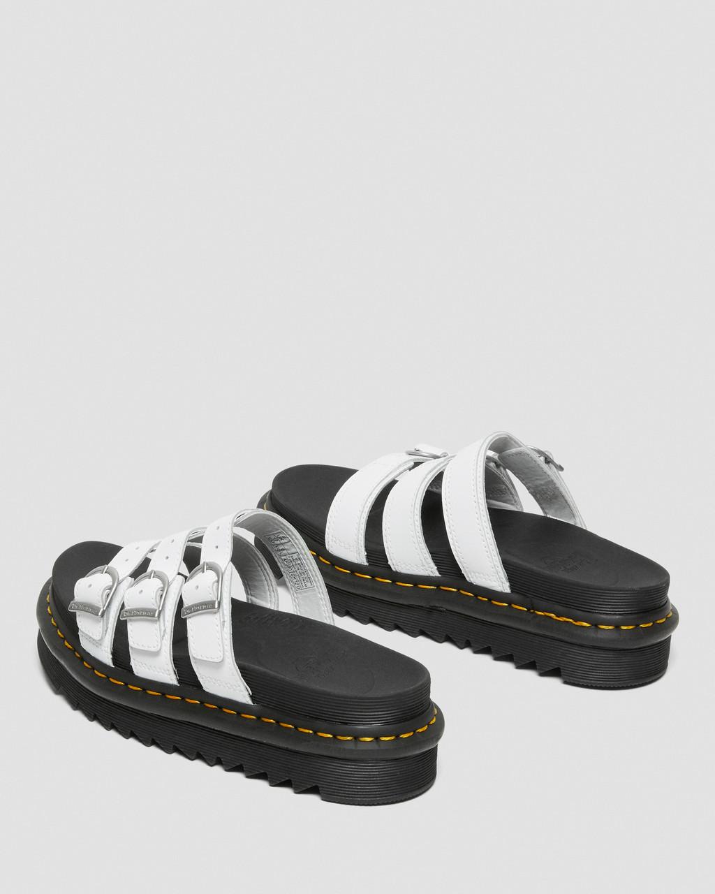 Dámské Sandály Dr Martens Blaire Leather Slide Bílé | 21651580
