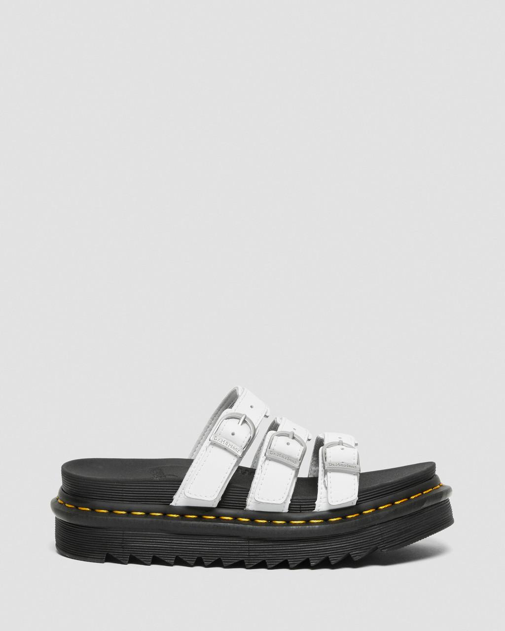 Dámské Sandály Dr Martens Blaire Leather Slide Bílé | 21651580
