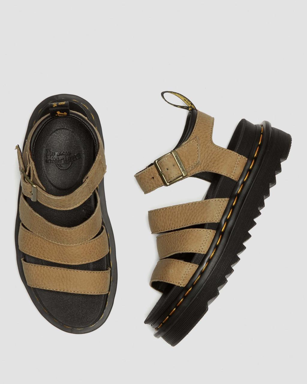 Dámské Sandály Dr Martens Blaire Tumbled Nubuck Leather Hnědé | 66183898