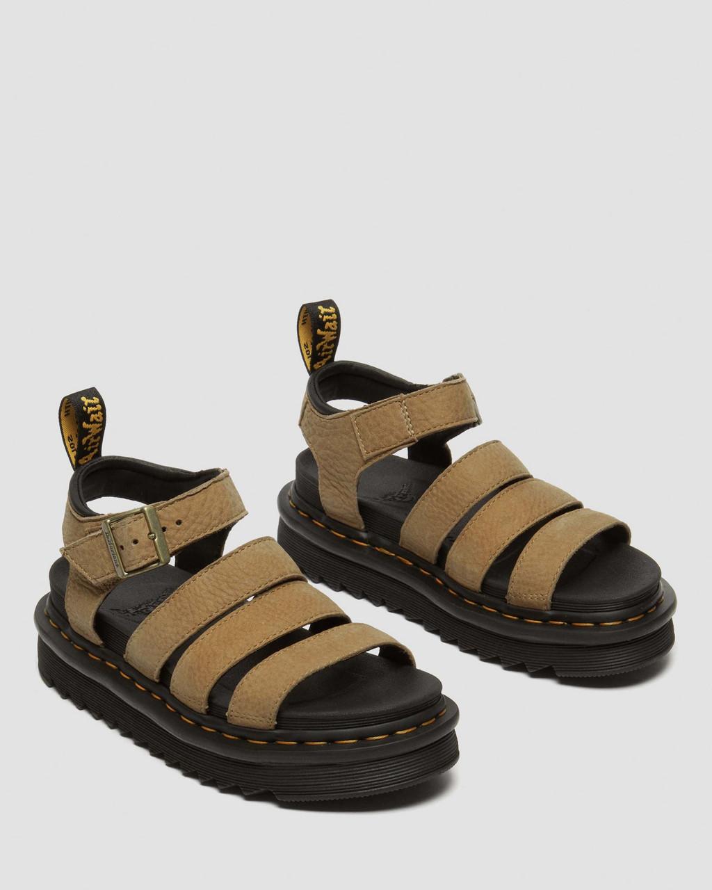 Dámské Sandály Dr Martens Blaire Tumbled Nubuck Leather Hnědé | 66183898