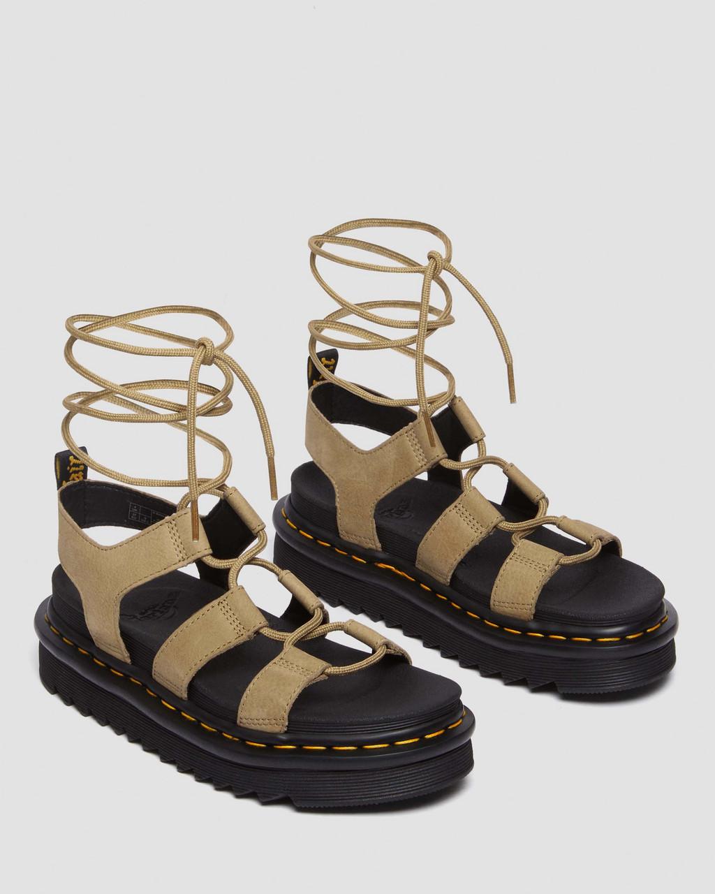 Dámské Sandály Dr Martens Nartilla Tumbled Nubuck Leather Gladiator Hnědé | 71223837